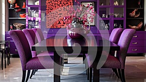 eclectic purple furniture photo
