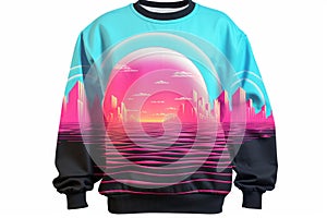 Eclectic Retrowave fashion clothing. Generate Ai photo