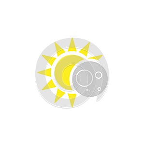 Eclipse solar icon in flat style, vector illustration