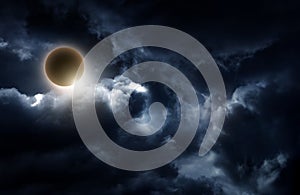 Eclipse and Storm Clouds
