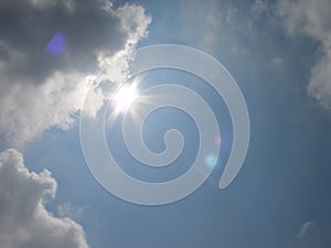 Eclipse of the sun . cloudy landscape