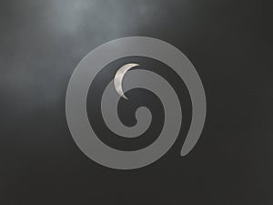 Eclipse of the sun . cloudy landscape