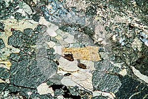 Eclogite rock under the microscope photo