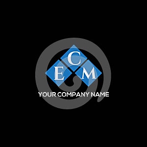 ECM letter logo design on BLACK background. ECM creative initials letter logo concept. ECM letter design