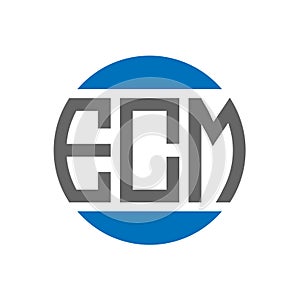 ECM letter logo design on white background. ECM creative initials circle logo concept. ECM letter design