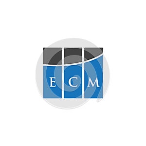 ECM letter logo design on WHITE background. ECM creative initials letter logo concept. ECM letter design