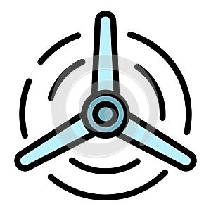 Eco air fan icon color outline vector