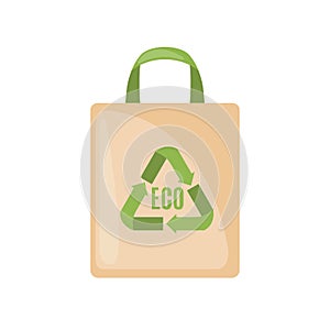 Eco Bag icon in flat style Isolated on white