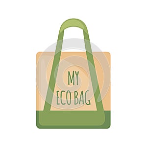 Eco Bag icon in flat style Isolated on white