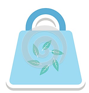 Eco Bag, Recycling Symbol Color Isolated Vector Icon