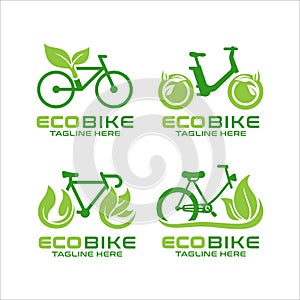 Eco Bike green design logos