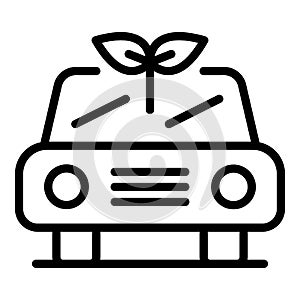 Eco bio car icon, outline style