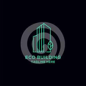 Eco Building Real Estate Logo Icon Design Template.Green, photo