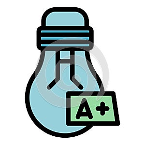 Eco bulb icon vector flat