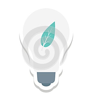 Eco Bulb, Light Bulb Color Isolated Vector Icon photo