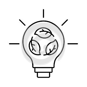 Eco bulb Line Vector Icon easily modified