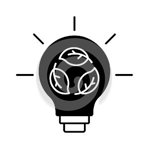 Eco bulb Line Vector Icon easily modified