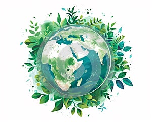 ECO campaign illustration, vector image style, circular economy wheel photo