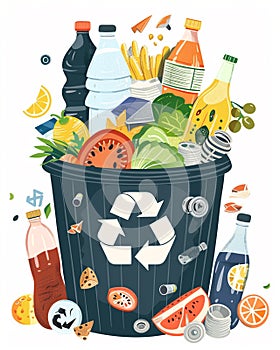 ECO campaign illustration, vector image style, circular economy wheel photo