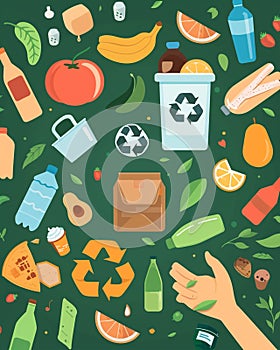 ECO campaign illustration, vector image style, circular economy wheel photo