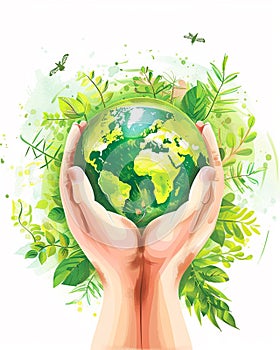 ECO campaign illustration, vector image style, circular economy wheel photo