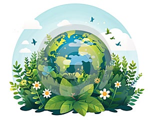 ECO campaign illustration, vector image style, circular economy wheel photo