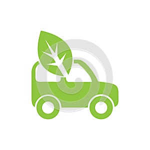 Eco car icon on white background for graphic and web design, Modern simple vector sign. Internet concept. Trendy symbol for