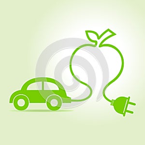 Eco car make a apple icon