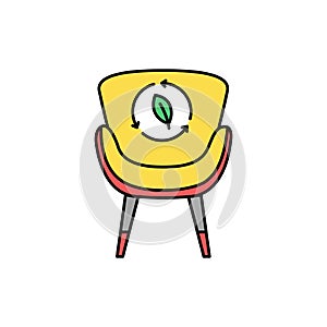 Eco chair color line icon. Pictogram for web page, mobile app