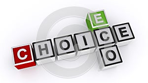 Eco choice word block on white