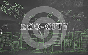 Eco-city green tourism blackboard