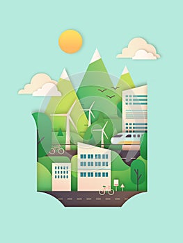 Eco city illustration