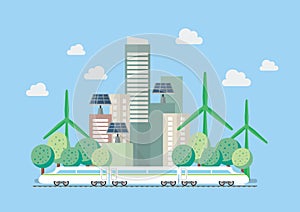 Eco city vector illustration