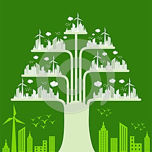 Eco cityscape make a tree