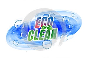 Eco clean label design with bubbles