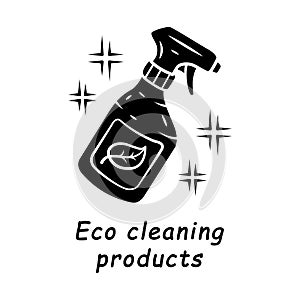 Eco cleaning products glyph icon