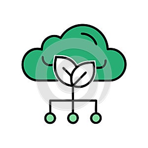 Eco Cloud Computing Vector Graphic Green Technology Symbol
