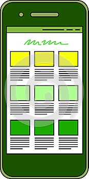 Eco color Web screen viewed on a smartphone