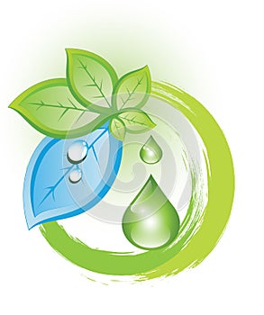 Eco concept with blue leaf