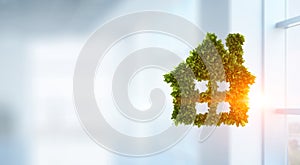 Eco construction concept. Mixed media