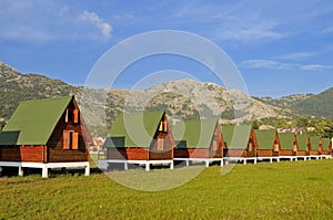 Eco cottages in the row