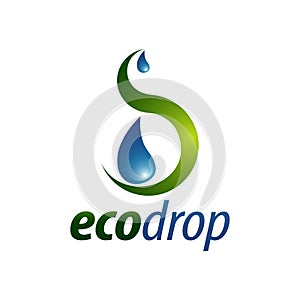 Eco Drop. Abstract illustration water drop logo concept design template