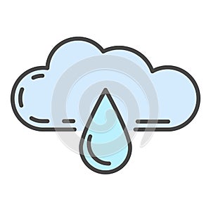 Eco drop rain icon color outline vector