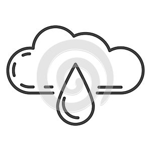 Eco drop rain icon, outline style