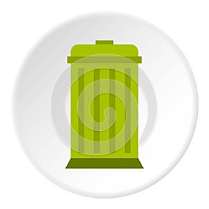 Eco dustbin icon circle