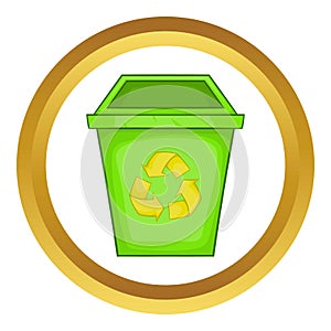 Eco dustbin vector icon