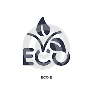 eco e icon on white background. Simple element illustration from ecology concept