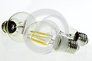 eco E27 LED bulbs, classic incandescent tungsten and retro edison photo