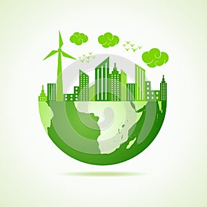 Zem zelený panoráma mesta 