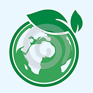 Eco earth and leaf logo Vector of combination. Planet and eco symbol or icon. Unique global and natural, organic logotype design t